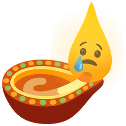 diya lamp and crying face