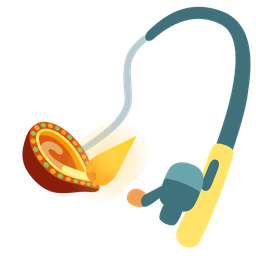 diya lamp and fishing pole