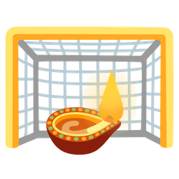 diya lamp and goal net