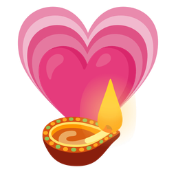 diya lamp and growing heart