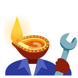 diya lamp and hammer and wrench