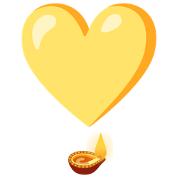 diya lamp and heart exclamation