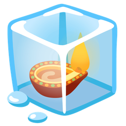 diya lamp and ice