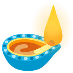 diya lamp and light blue heart