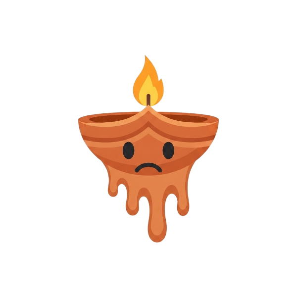 Diya lamp and Melting face