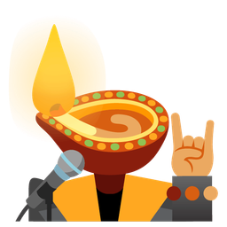 diya lamp and microphone