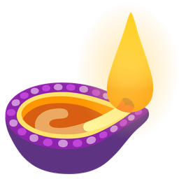 diya lamp and purple heart