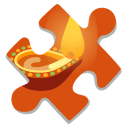 diya lamp and puzzle piece