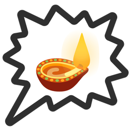 diya lamp and right anger bubble