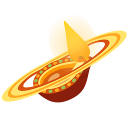 diya lamp and ringed planet