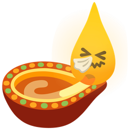 diya lamp and sneezing face