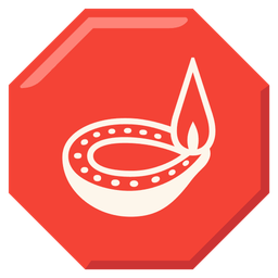 diya lamp and stop sign