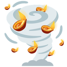 diya lamp and tornado