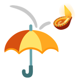 diya lamp and umbrella