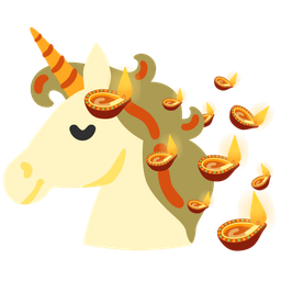 diya lamp and unicorn