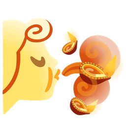 diya lamp and wind face