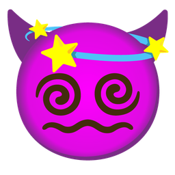 dizzy and angry face with horns
