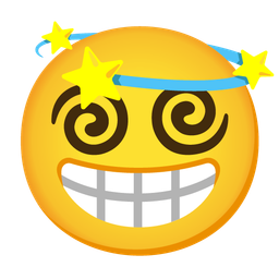 Dizzy and Beaming face with smiling eyes