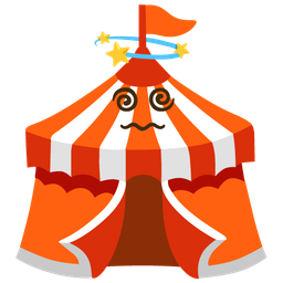 dizzy and circus tent