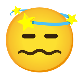 dizzy and expressionless face