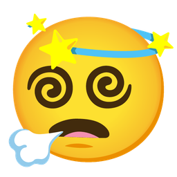 dizzy and face exhaling