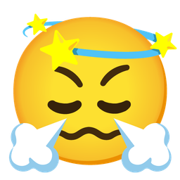 dizzy and face with steam from nose