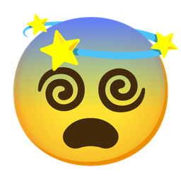 dizzy and fearful face