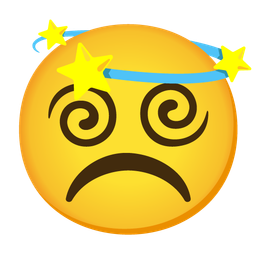 dizzy and frowning face