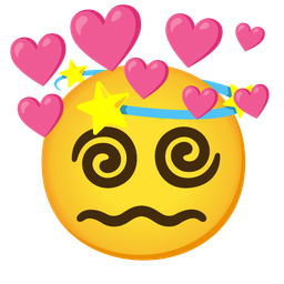 dizzy and heart with arrow