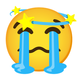 dizzy and loudly crying face