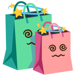 dizzy and shopping bags