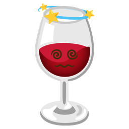 dizzy and wine glass