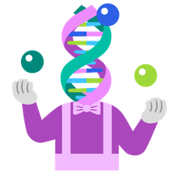 dna and clown face