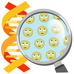 dna and face with rolling eyes