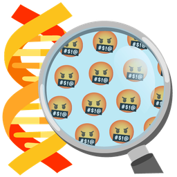 dna and face with symbols on mouth
