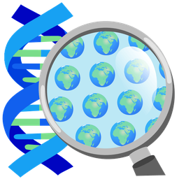 dna and globe showing Europe-Africa