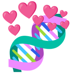 dna and heart with arrow
