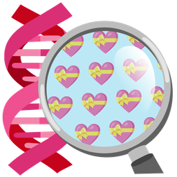 dna and heart with ribbon