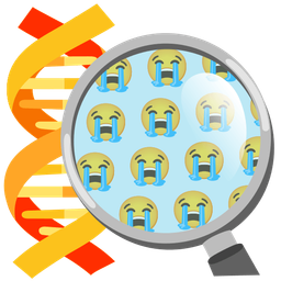 dna and loudly crying face