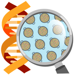 dna and shallow pan of food