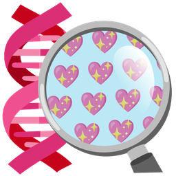 dna and sparkling heart