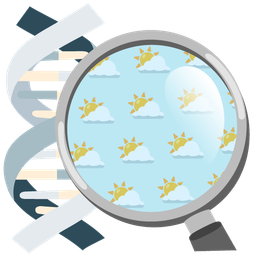 dna and sun behind cloud