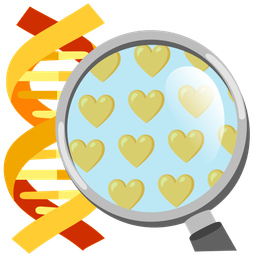 dna and yellow heart