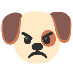 Dog face and Angry face