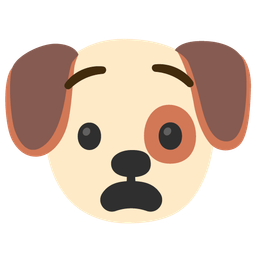 Dog face and Anguished face