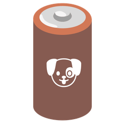 dog face and battery