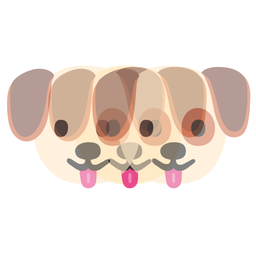 Dog face and Beating heart