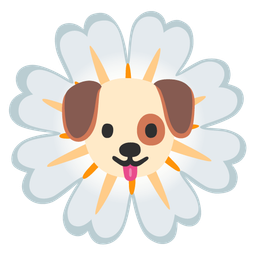 dog face and blossom