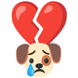 Dog face and Broken heart