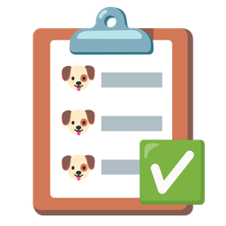 Dog face and Check mark button